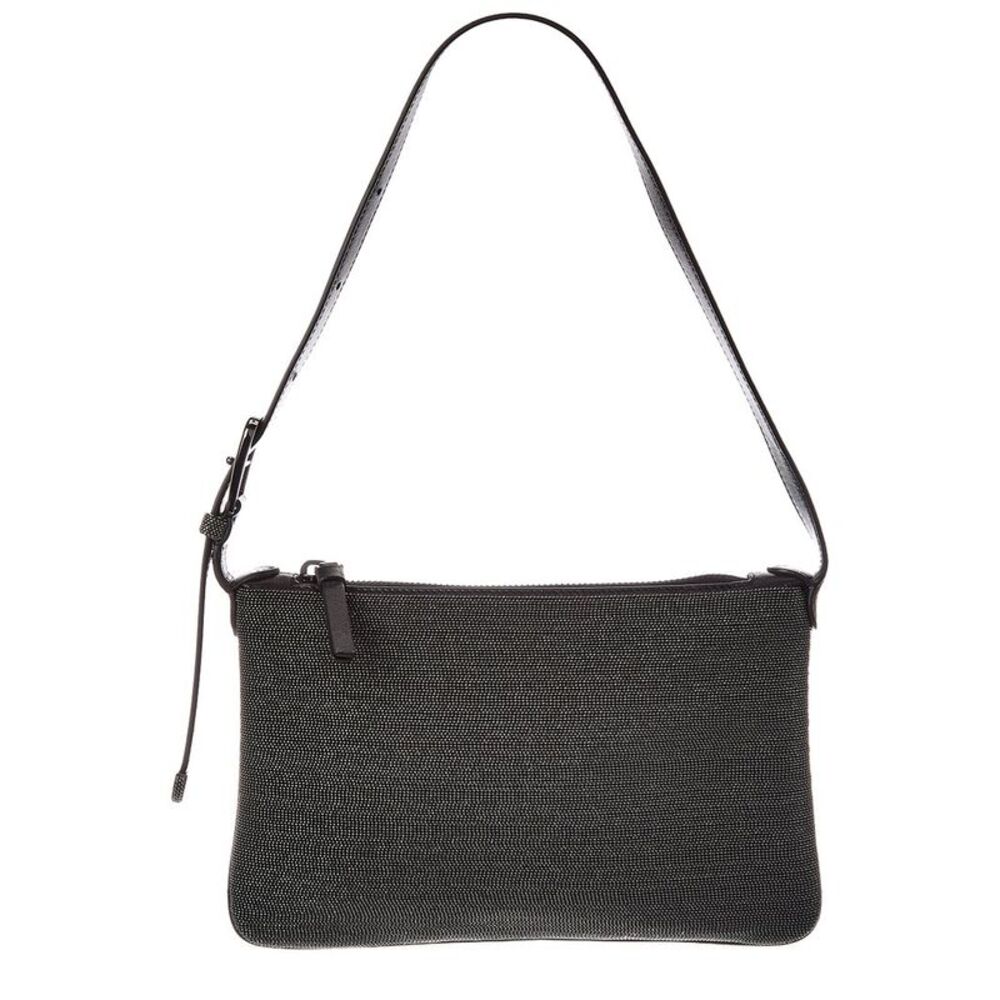 Brunello Cucinelli Leather Shoulder Bag, Black